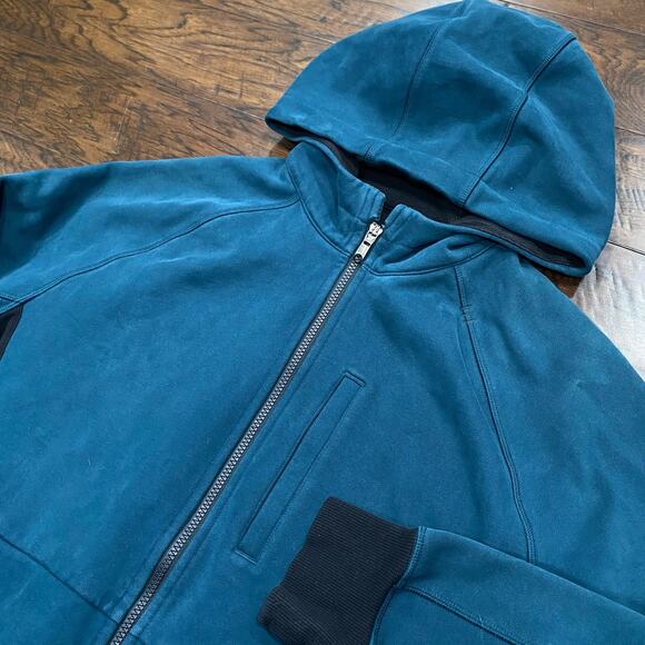 Lululemon Mens Athletic Performance Green Full Zip Long Sleeve Hoodie Size Large - Picture 2 of 8